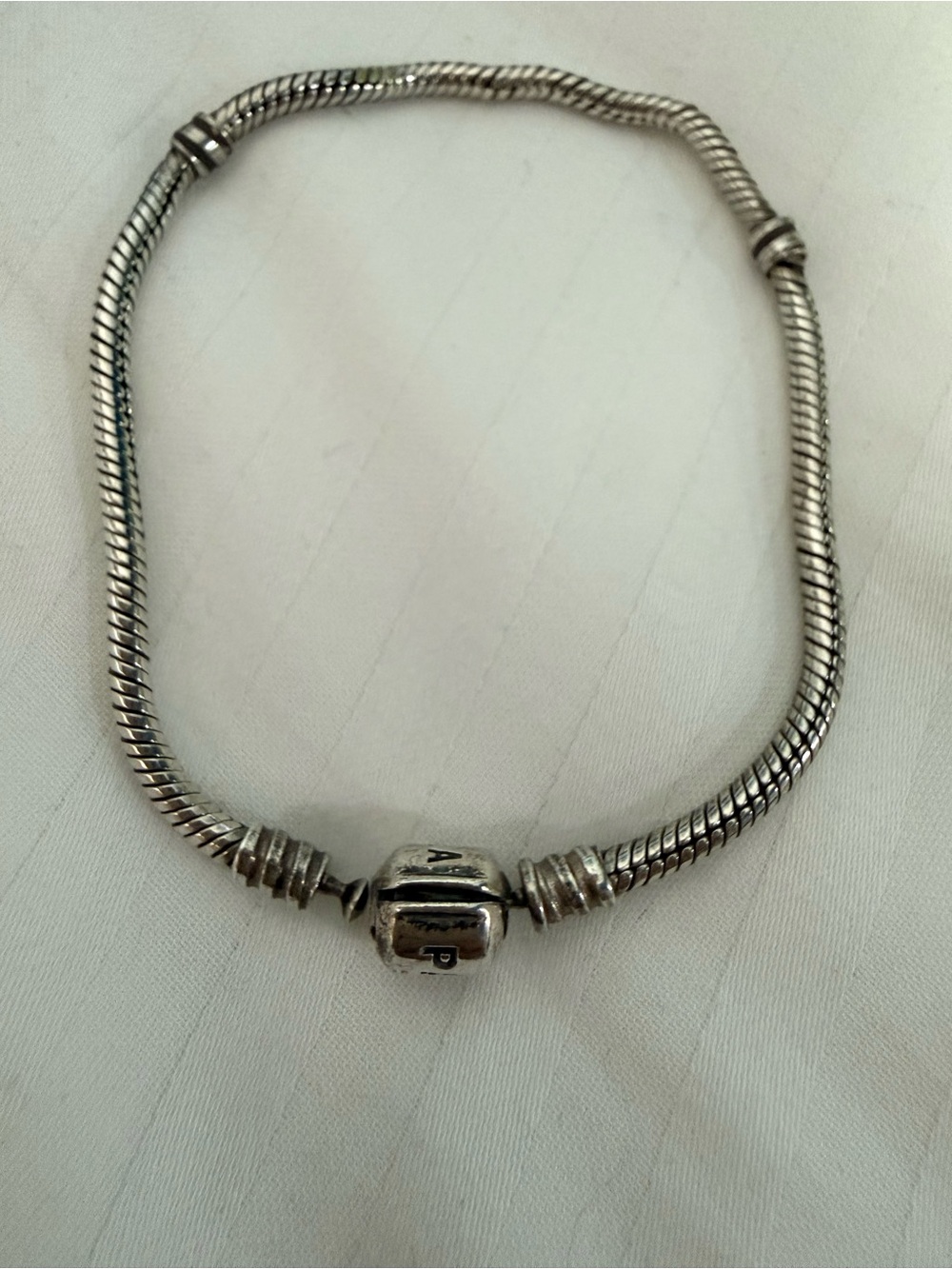 Pandora Silver Snake Chain Bracelet with Barrel Clasp